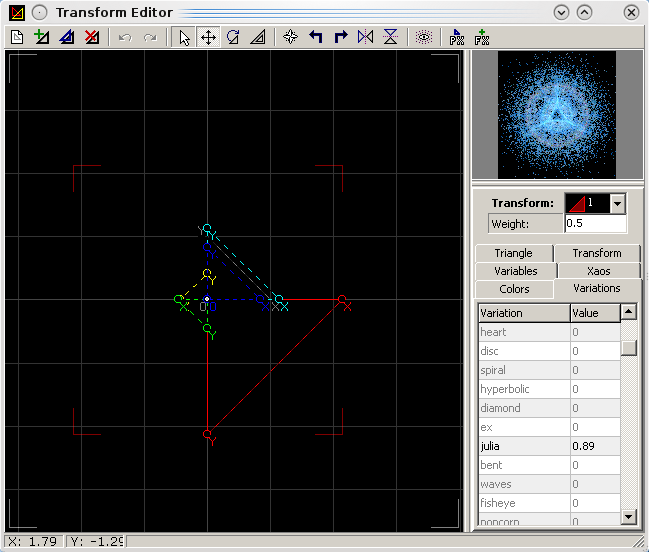 Apophysis Transformationseditor