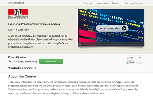 Scala-Kurs auf Coursera